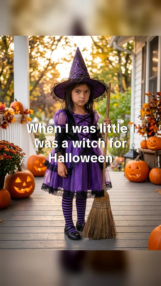 Slide 1: the AI-perfect witch photo with the caption